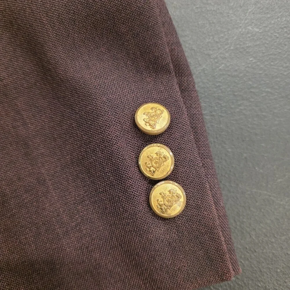 Vintage Stafford Blazer Burgundy Gold 2-Button Jacket Sport Coat‎ USA Mens 42L